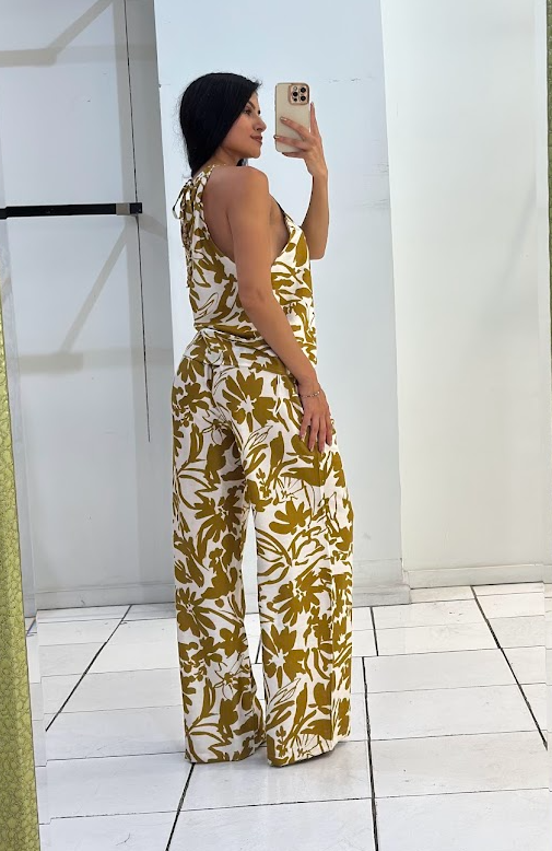 Outfit Set Halter-neck Crop Top Set