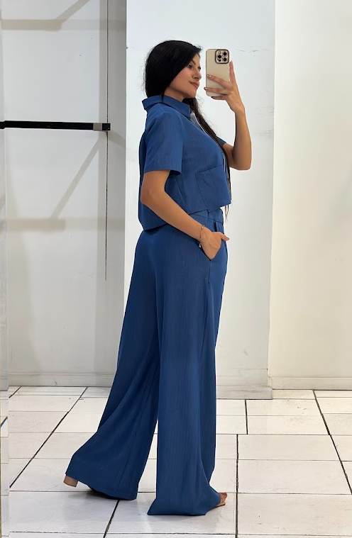 Medium Blue Denim Pants & Top Set