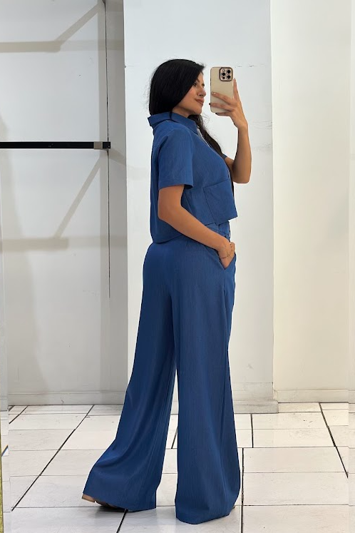 Medium Blue Denim Pants & Top Set