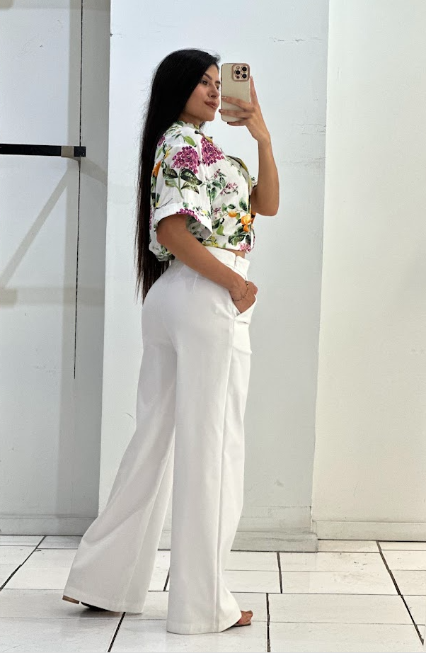 Blooming Grace - Top corto con estampado floral