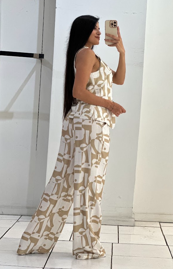 Geometric Patterns Women's Top & Pants Set