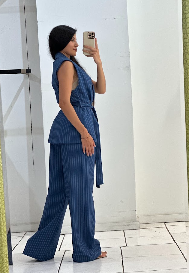 Denim Stripe w/ belt Set