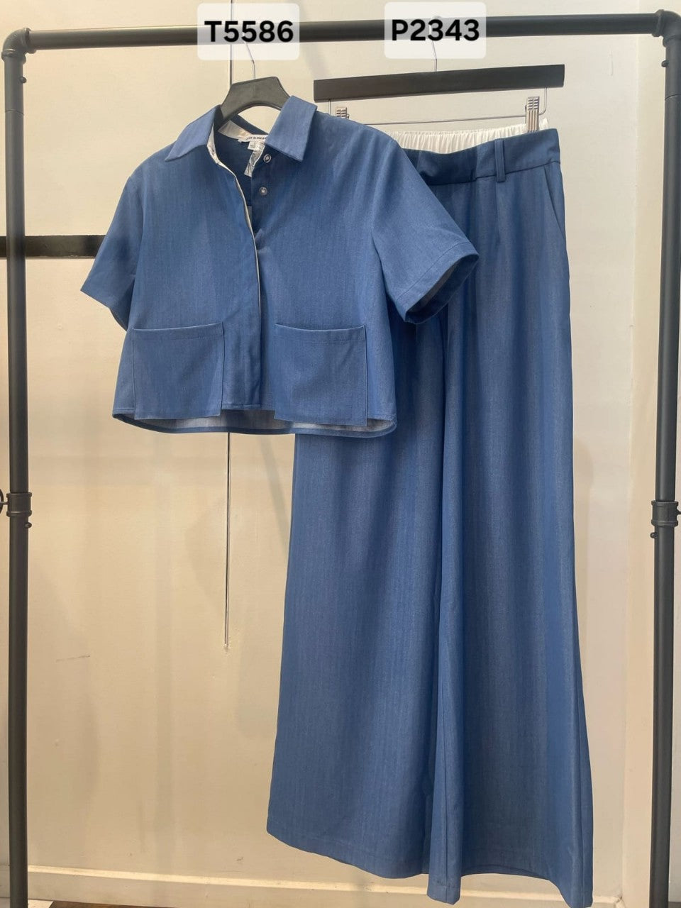 Medium Blue Denim Pants & Top Set