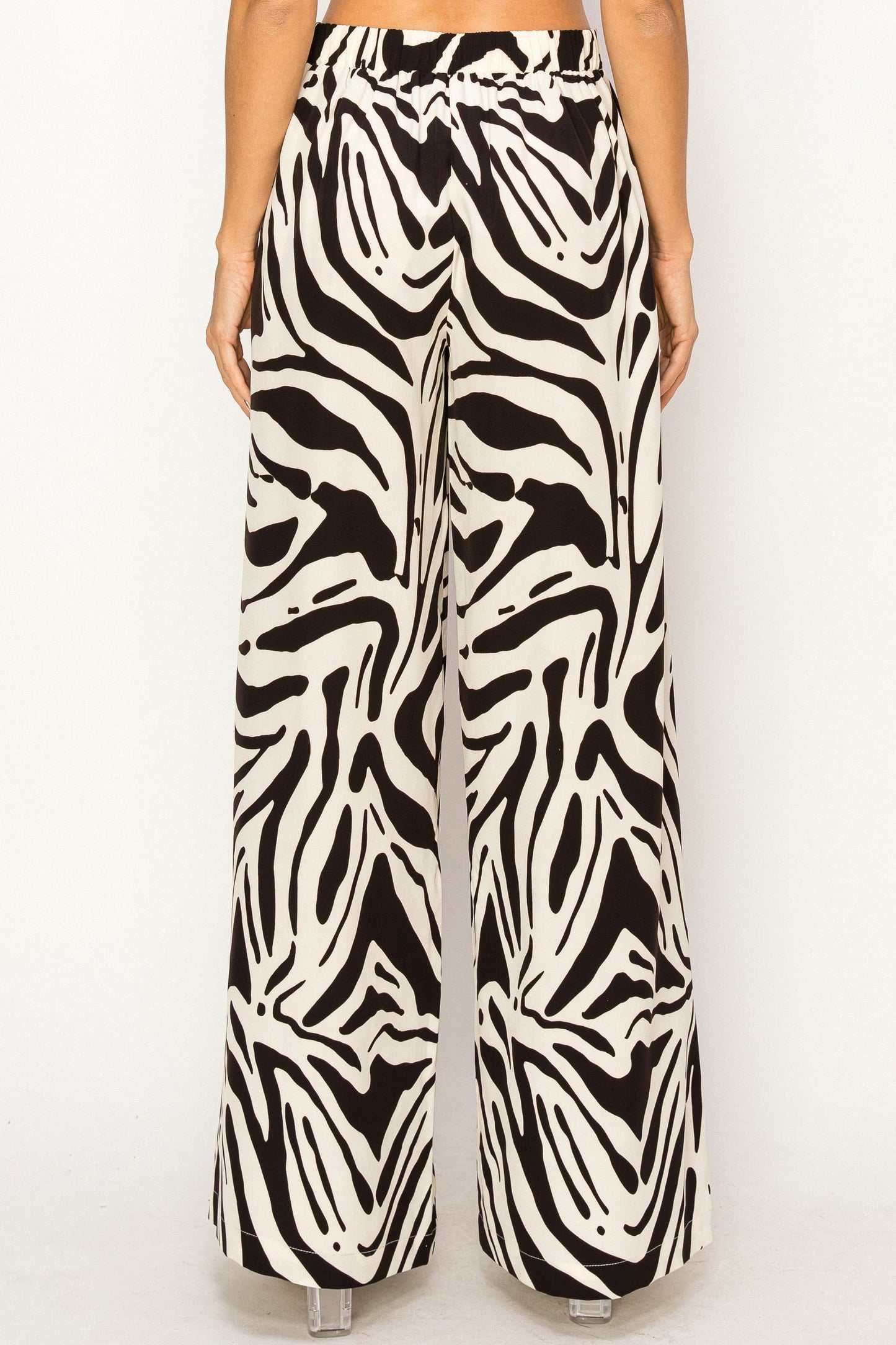 Tall Zebra Striped Wide Leg Pants