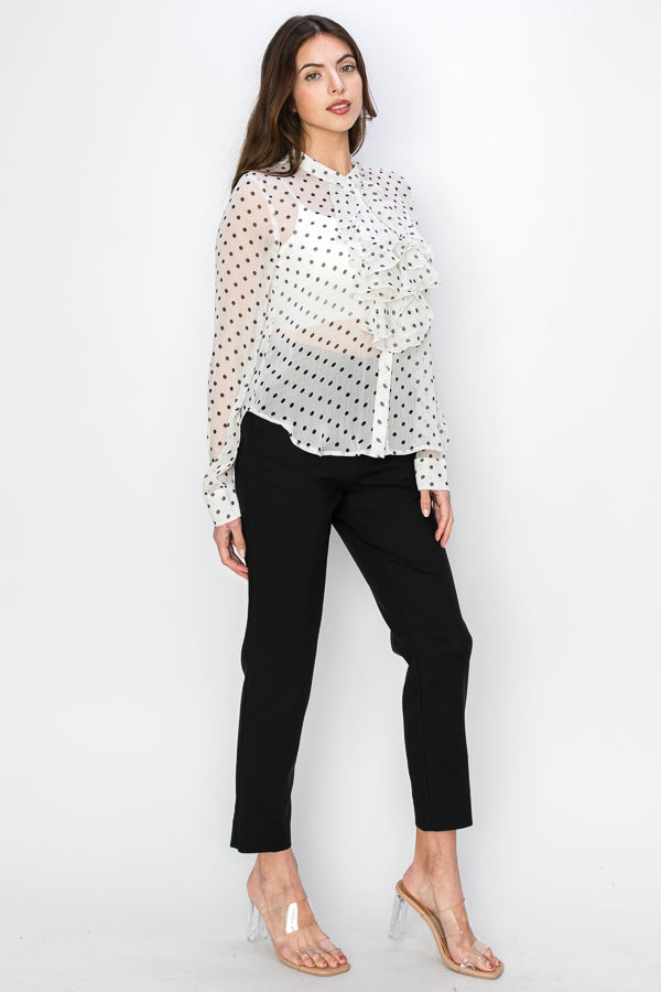 • SKU: T5267 • S-M-L (2-2-2) • Hand wash only • The top is tailored for a flattering fit, providing a balance between comfort and style. It may have a slightly relaxed fit for casual wear while maintaining a sophisticated silhouette. HIGH QUALITY & WHOLESALE PRICE W/ ONENMOREUSA.COM