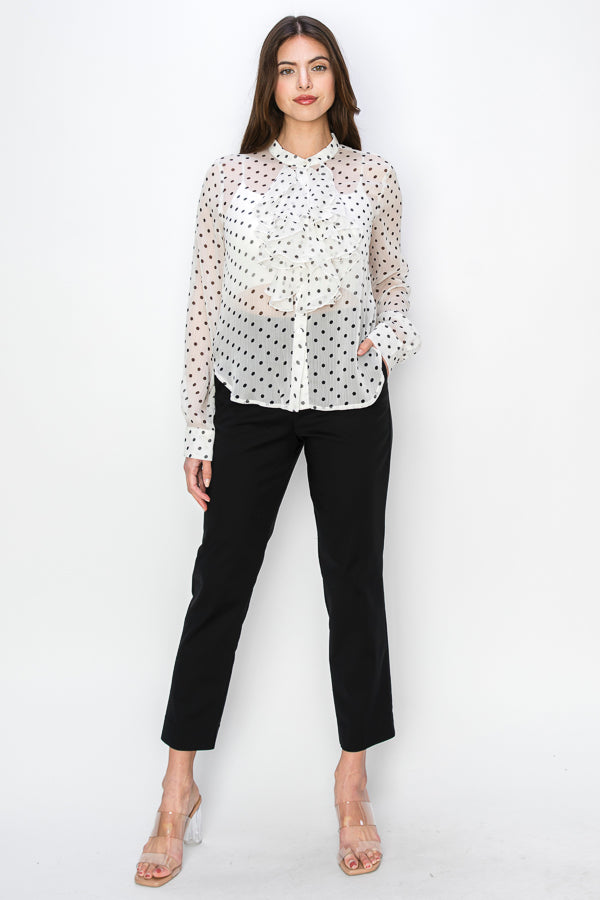 • SKU: T5267 • S-M-L (2-2-2) • Hand wash only • The top is tailored for a flattering fit, providing a balance between comfort and style. It may have a slightly relaxed fit for casual wear while maintaining a sophisticated silhouette. HIGH QUALITY & WHOLESALE PRICE W/ ONENMOREUSA.COM