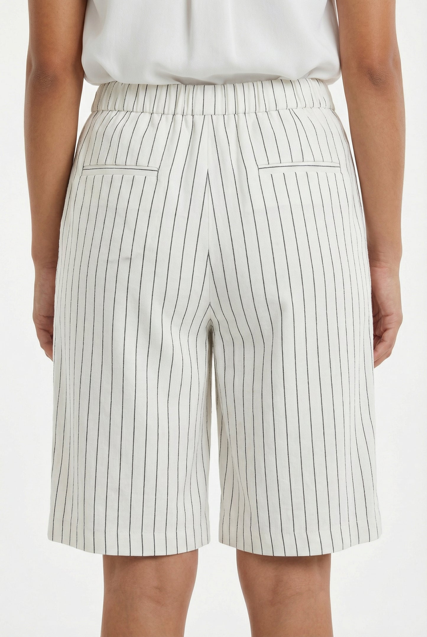 Pinstripe Linen-Blend Bermuda Shorts