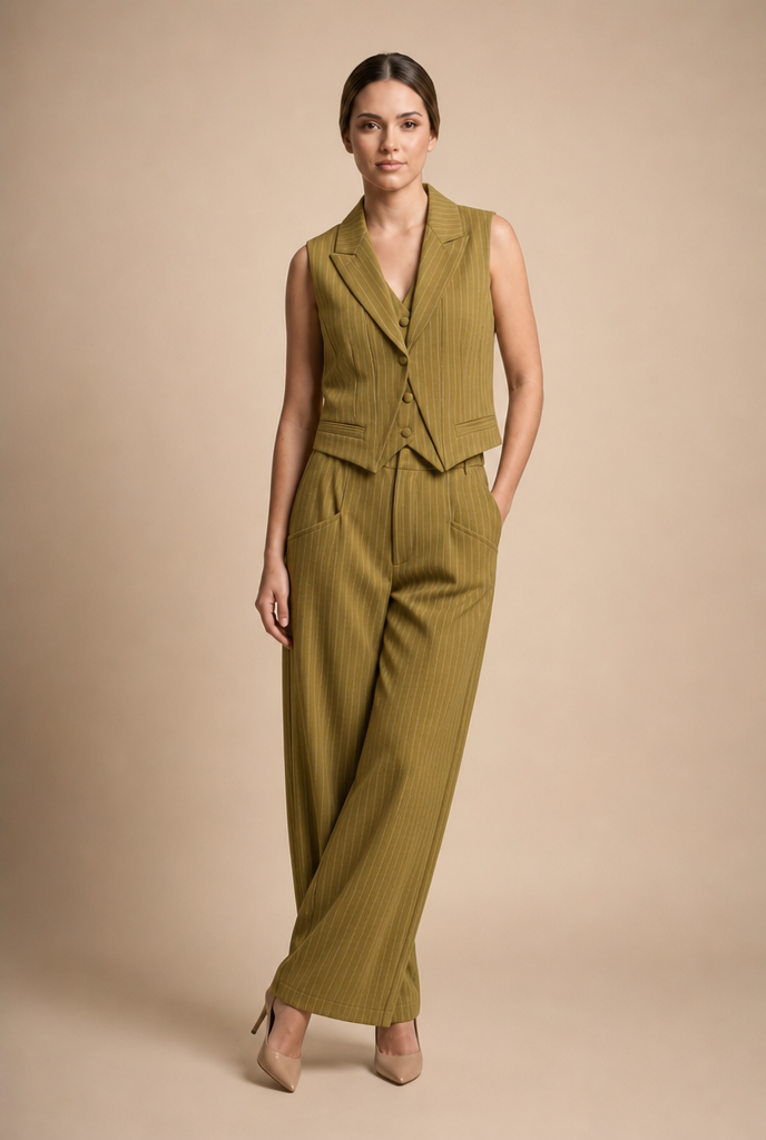 Pinstripe Vest & Trouser Set