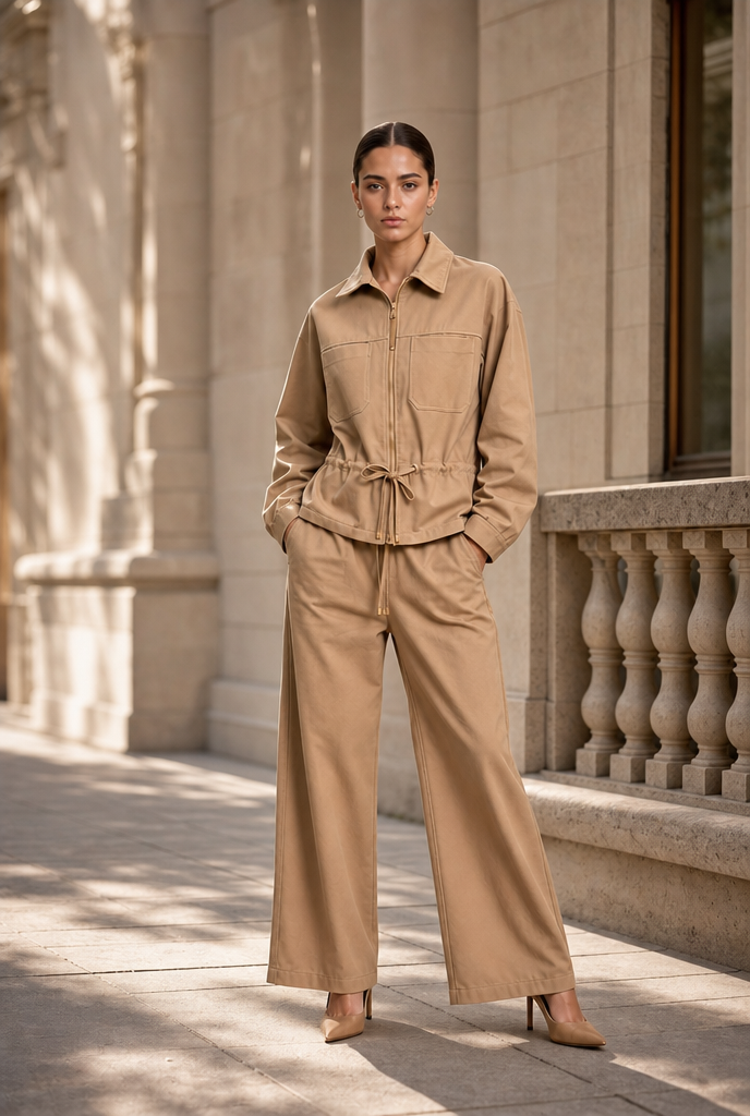 シャツ Big shirt jacket/Utility trouser set up Zip-Up Utility Jacket & Trouser Set – LINZY