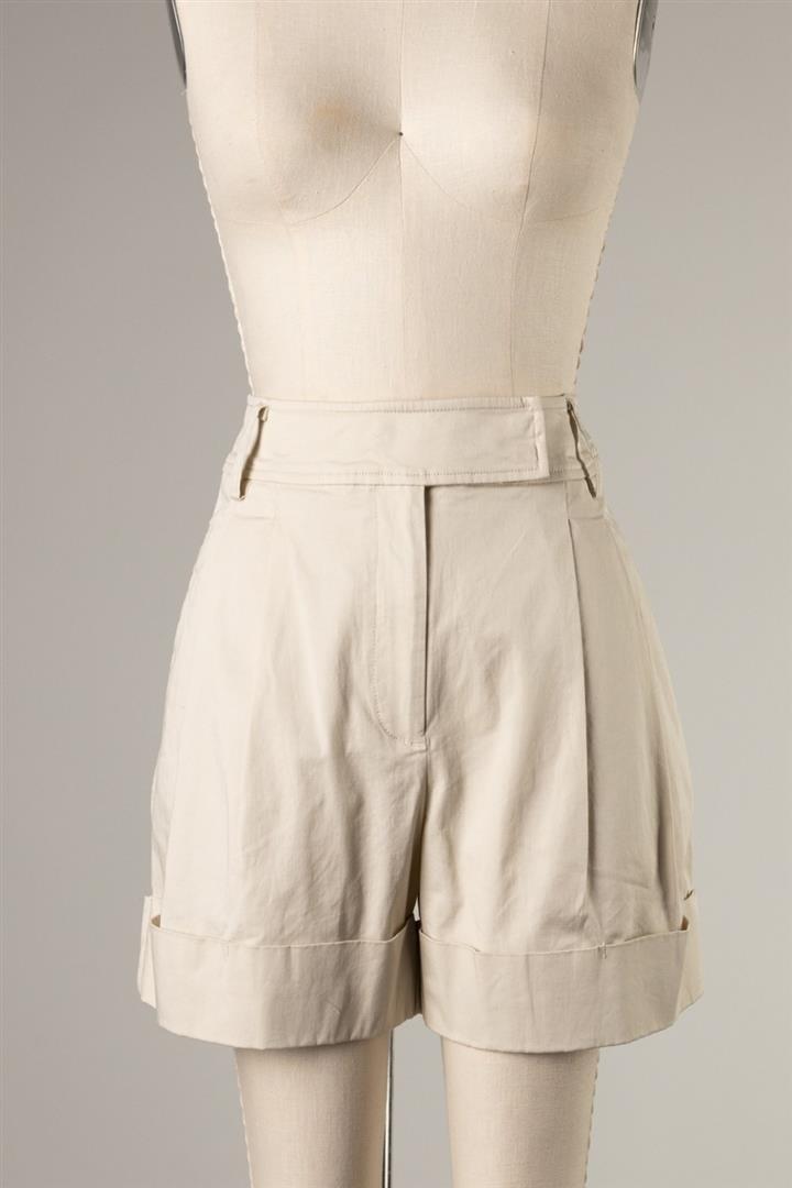 High-waisted khaki short Pants