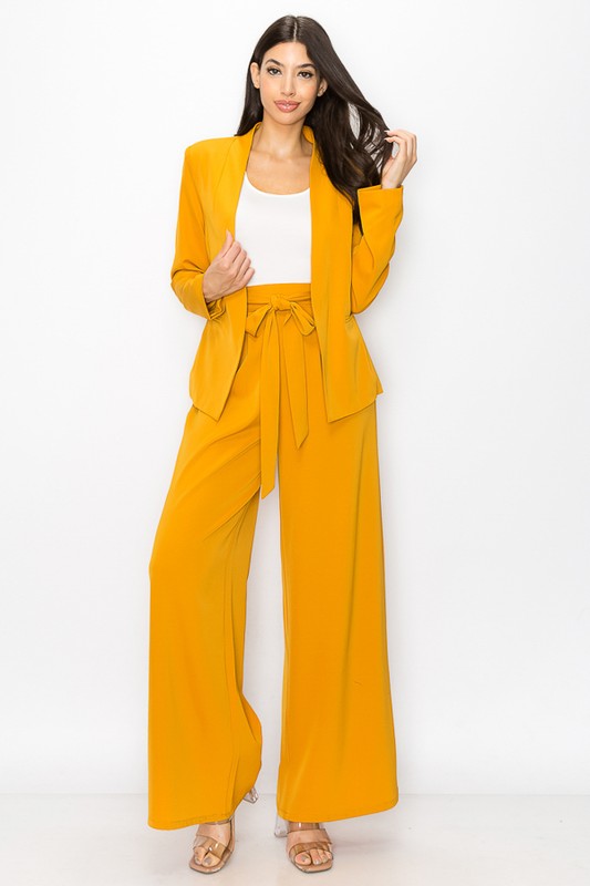 Tie Waist Wide Leg Pants