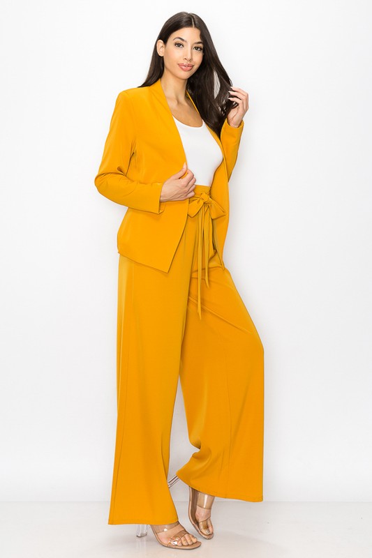 Tie Waist Wide Leg Pants
