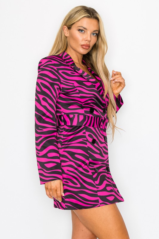 Zebra Printed Dress With Belt