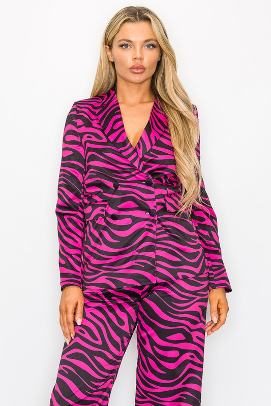 Fuschia Zebra Printed Jacket