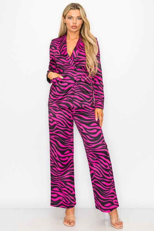 Zebra Printed Long Pants