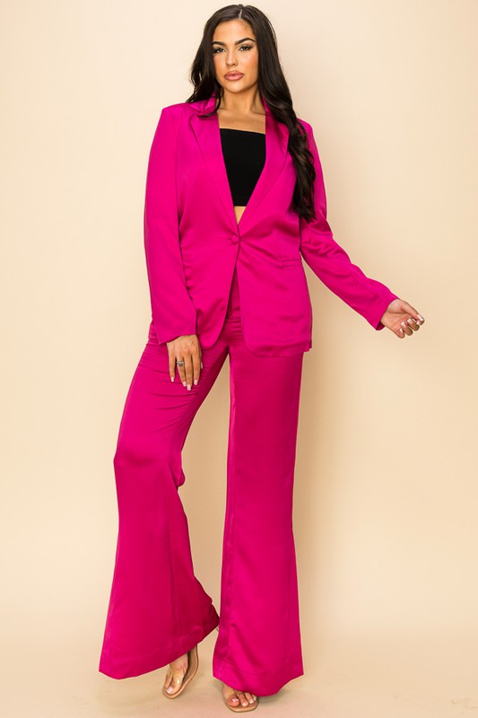 Side Slit Satin Pants