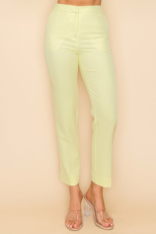 Pantalones lisos con cremallera