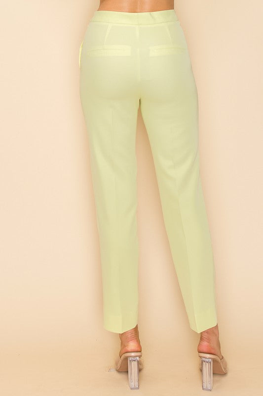 Pantalones lisos con cremallera