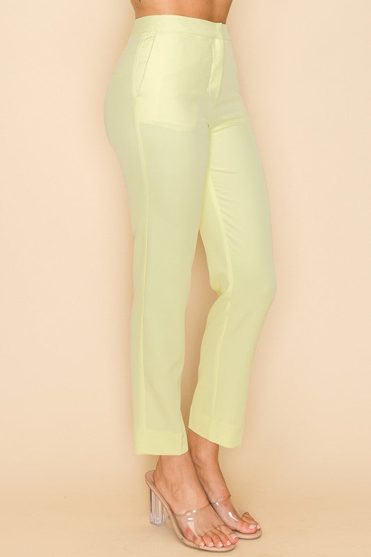 Pantalones lisos con cremallera