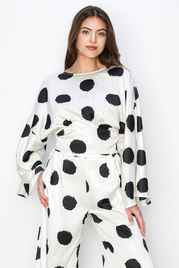 Big Bold Dot Long Sleeve Top & Pants SET