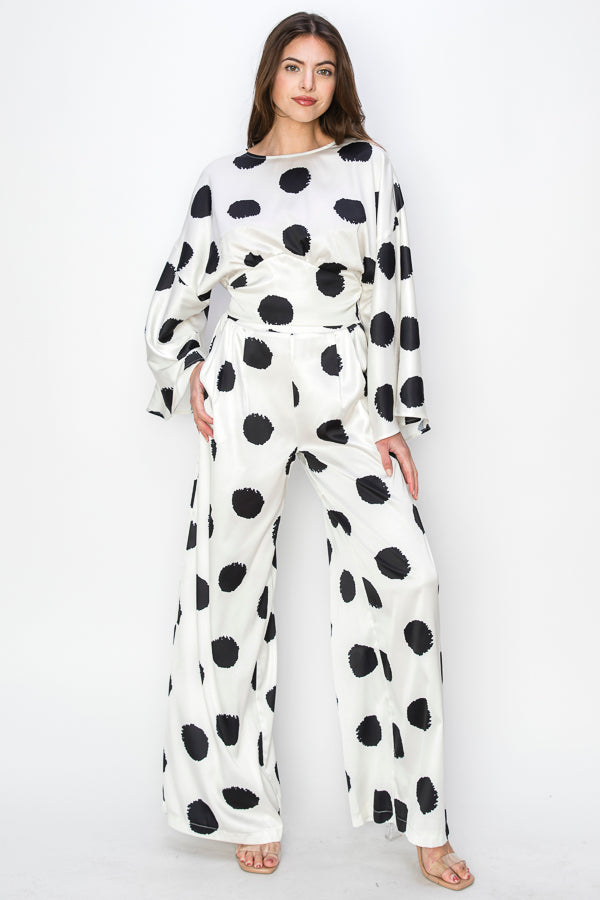 Big Bold Dot Long Sleeve Top & Pants SET