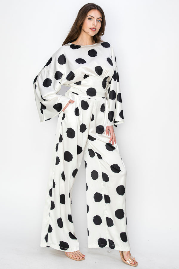 Big Bold Dot Long Sleeve Top & Pants SET