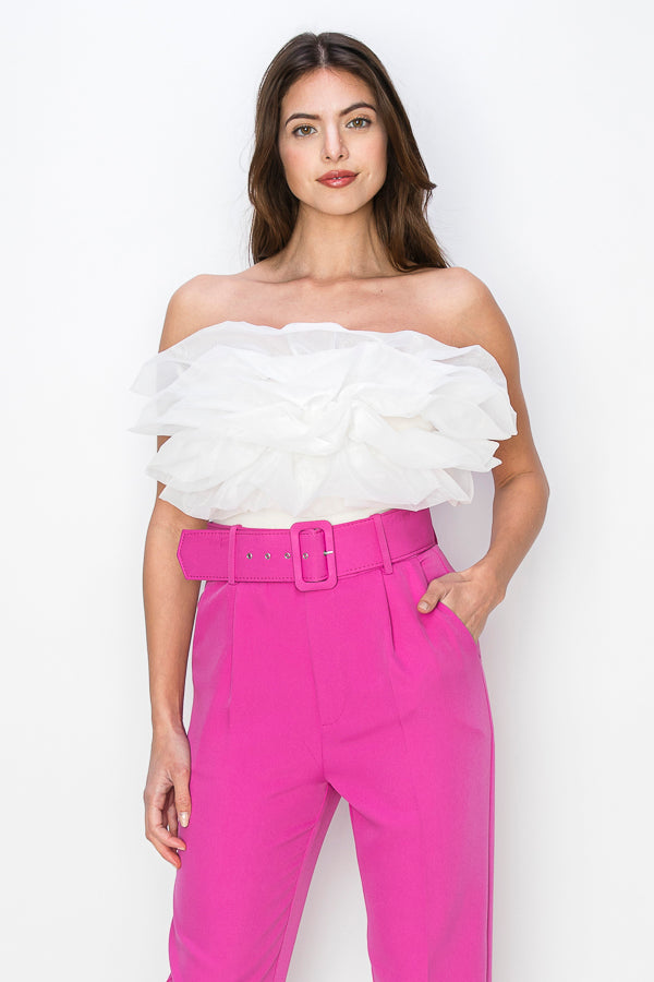 Solid Ruffles Bodysuit