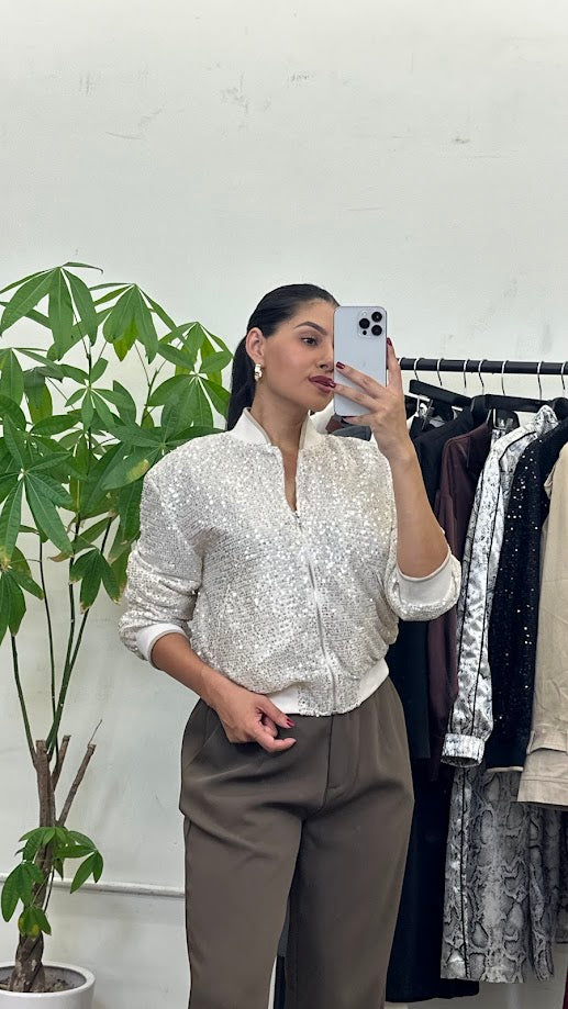 Sequin Bomber Jacket – Sparkle in Every Step