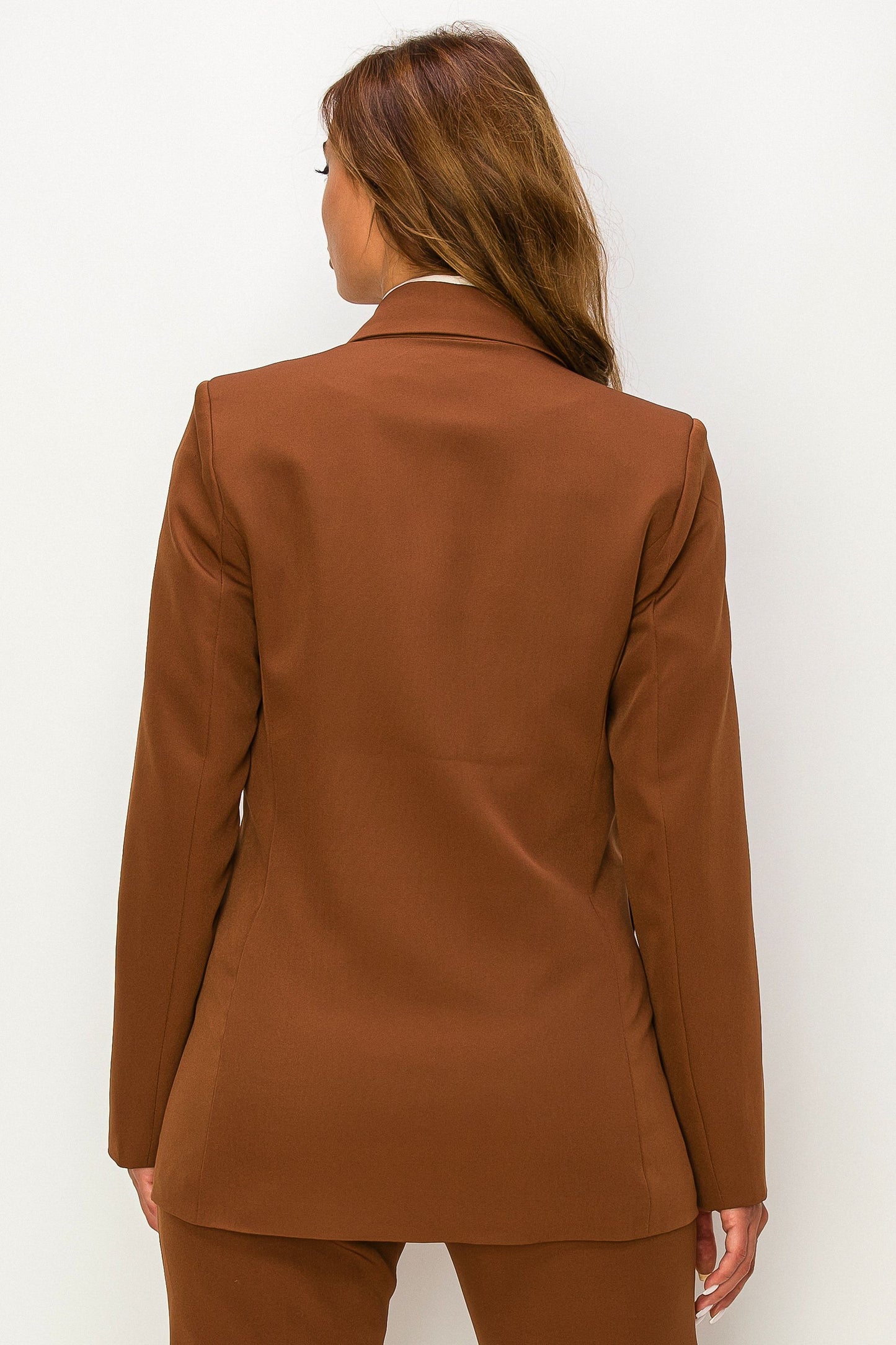 Button Front Long Sleeve Blazer