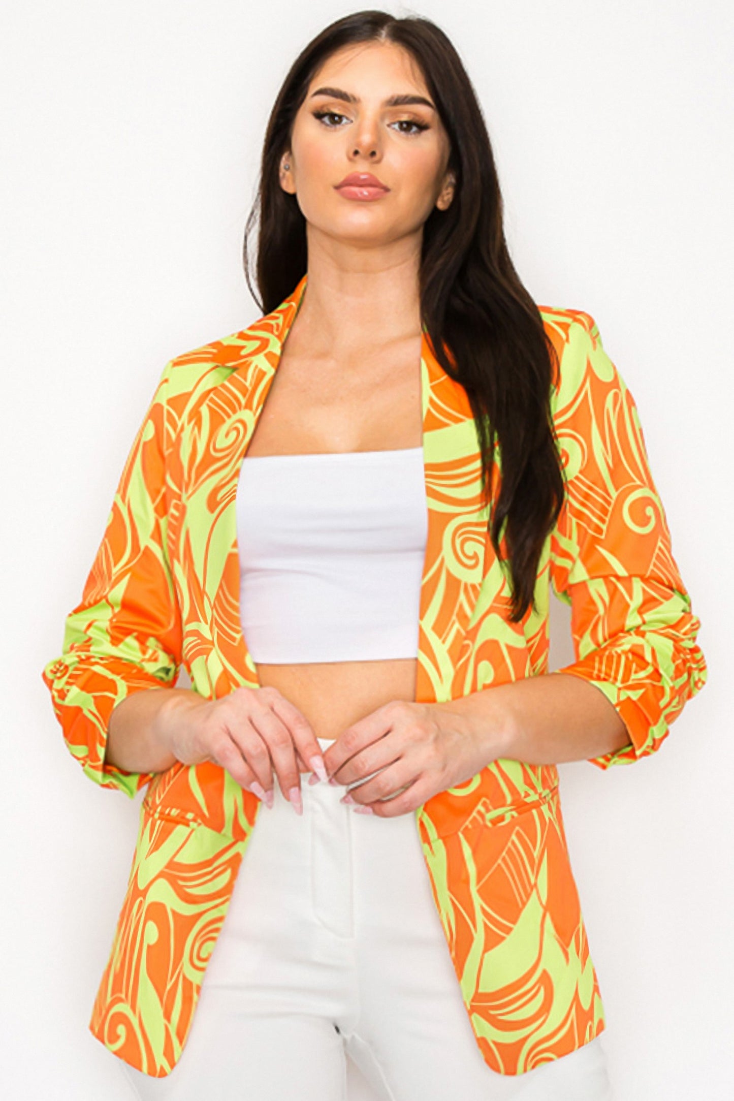 Blazer largo fruncido Citrus Twist