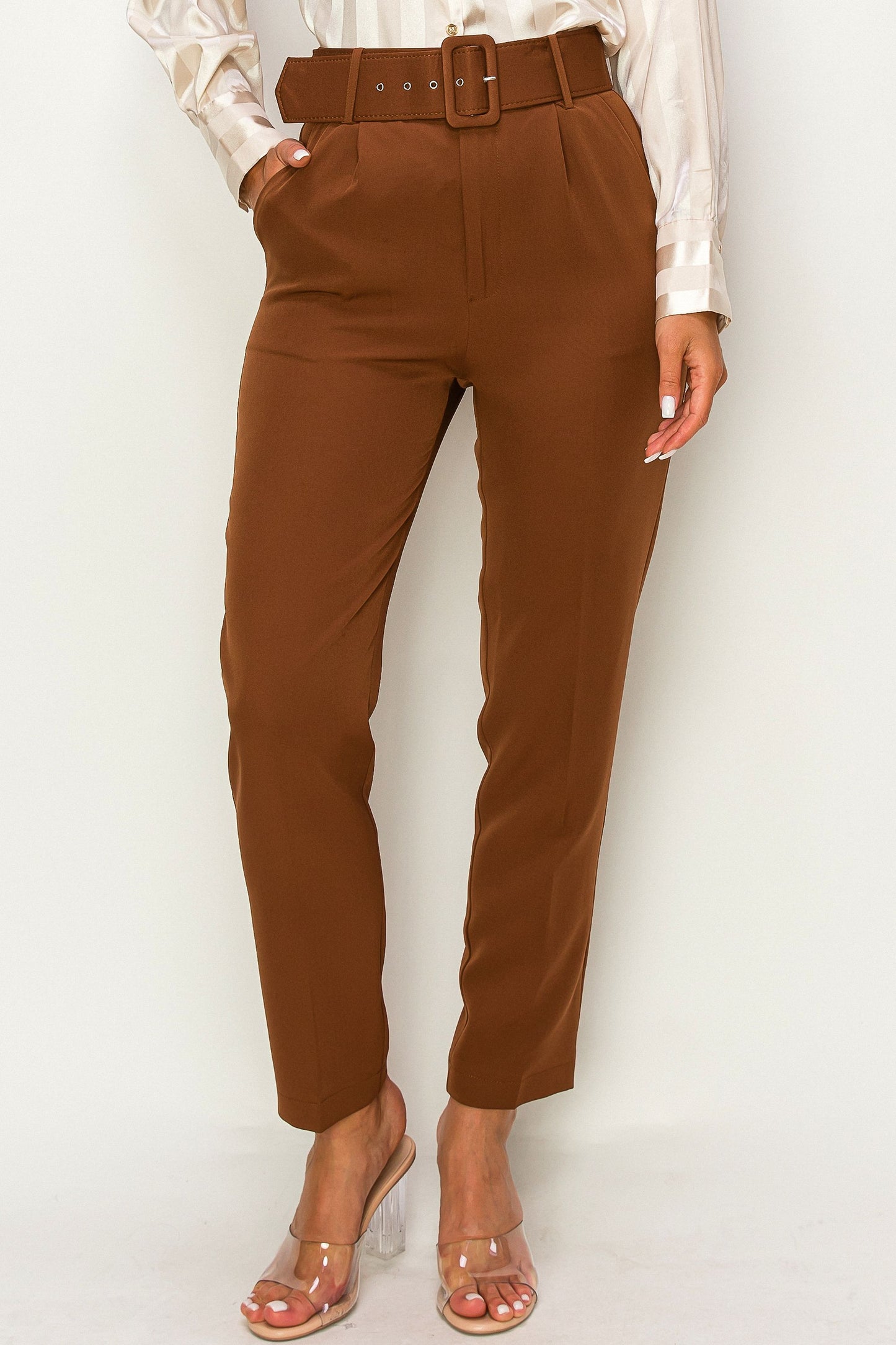 Two Side Pocket Trousers With Belt