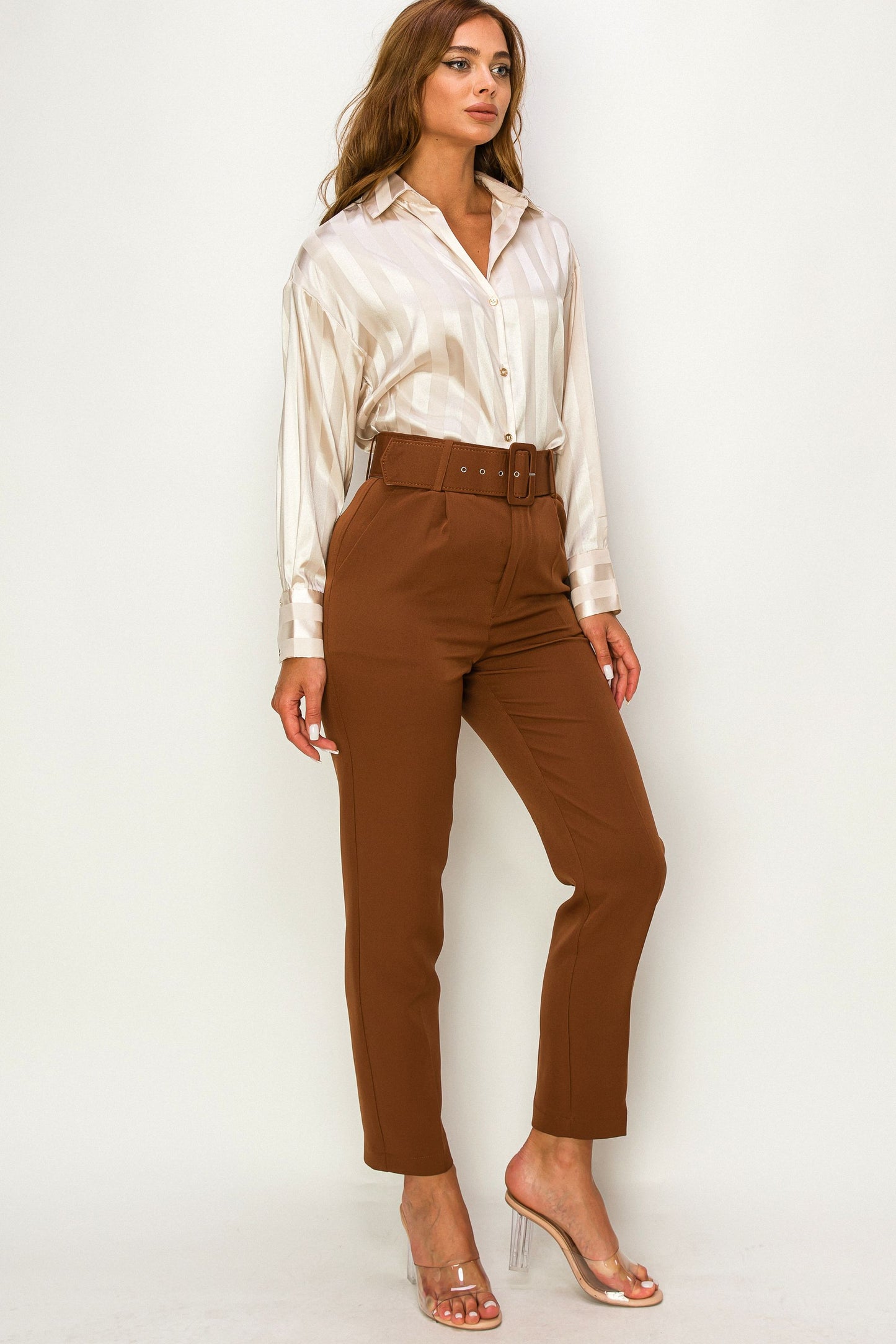 Two Side Pocket Trousers With Belt