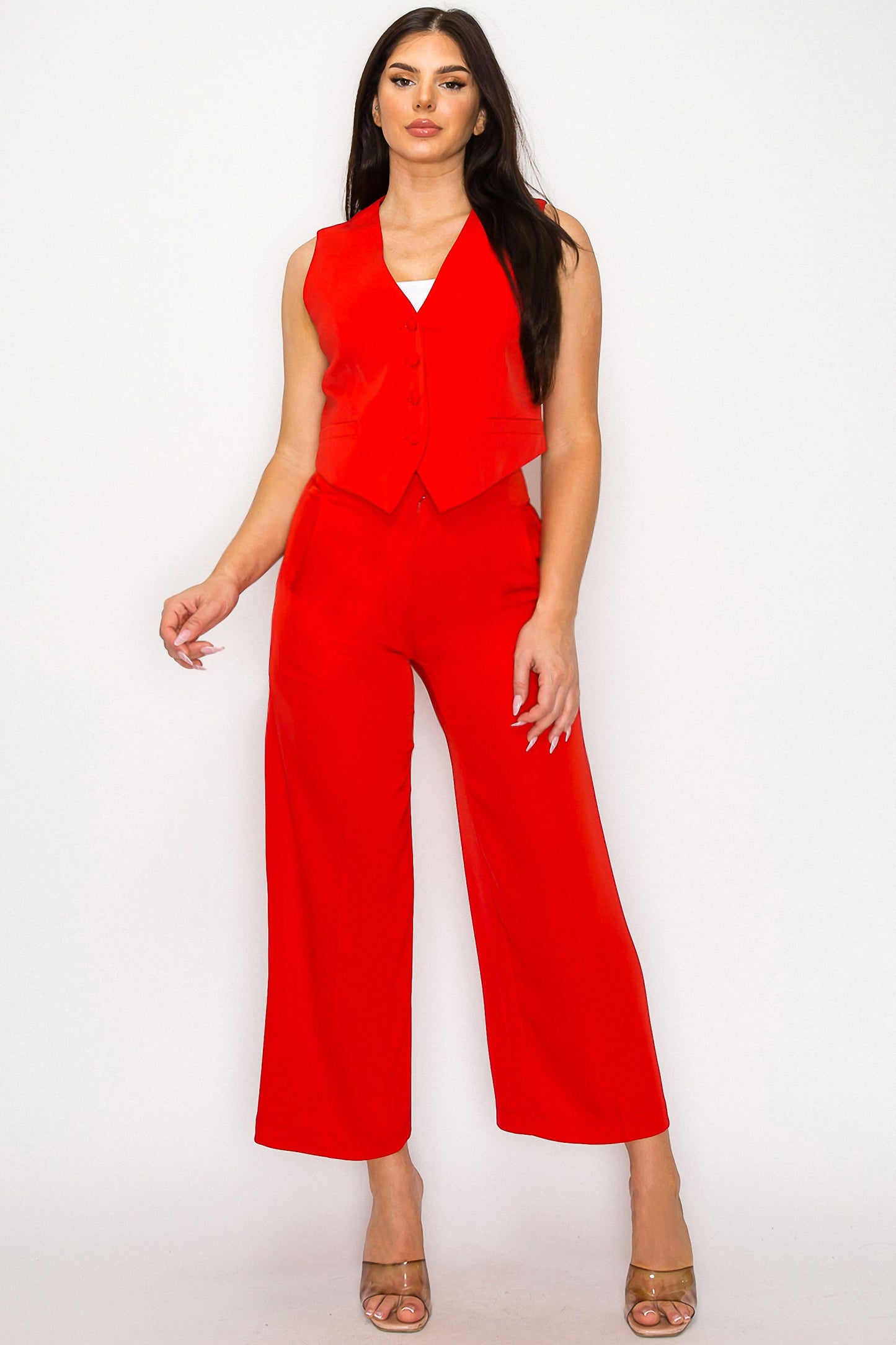 High-Waisted Wide Crop Pants