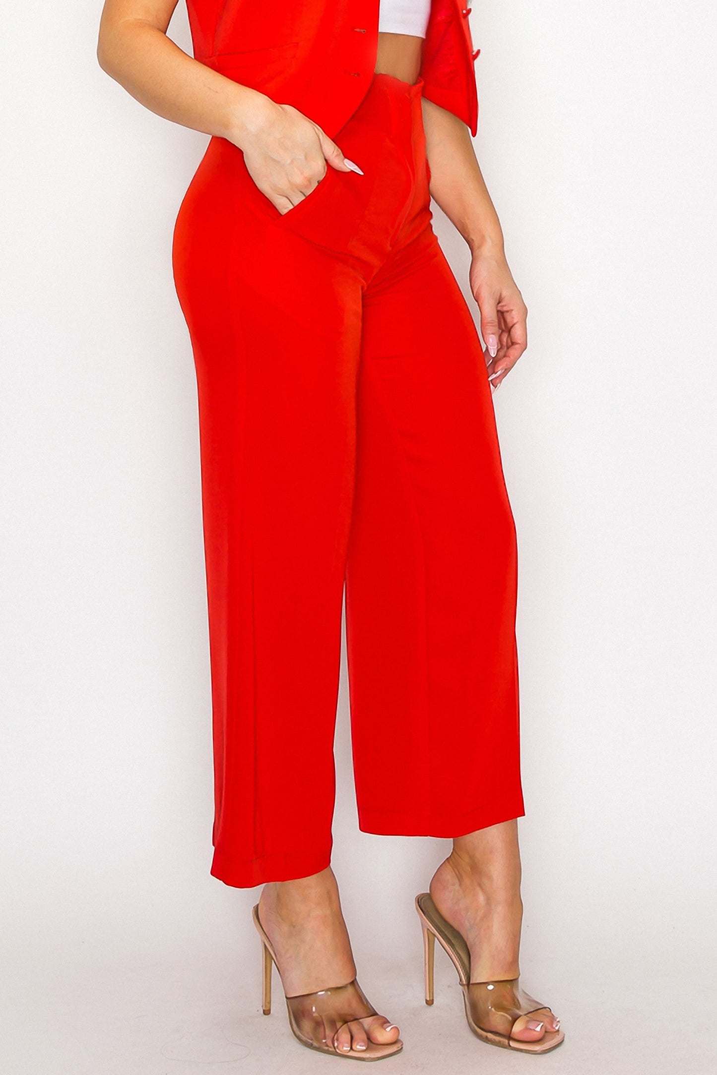 High-Waisted Wide Crop Pants