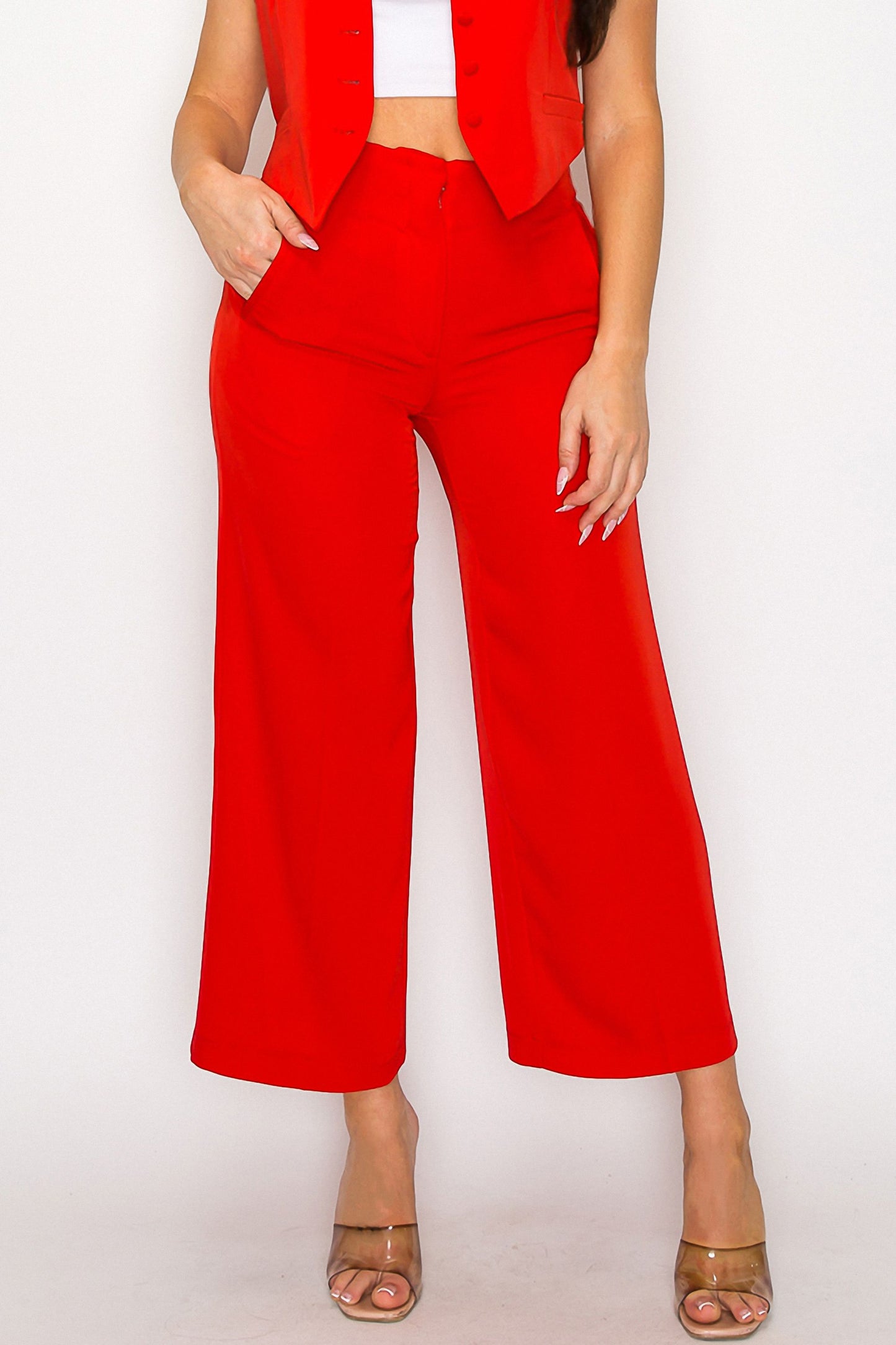 High-Waisted Wide Crop Pants