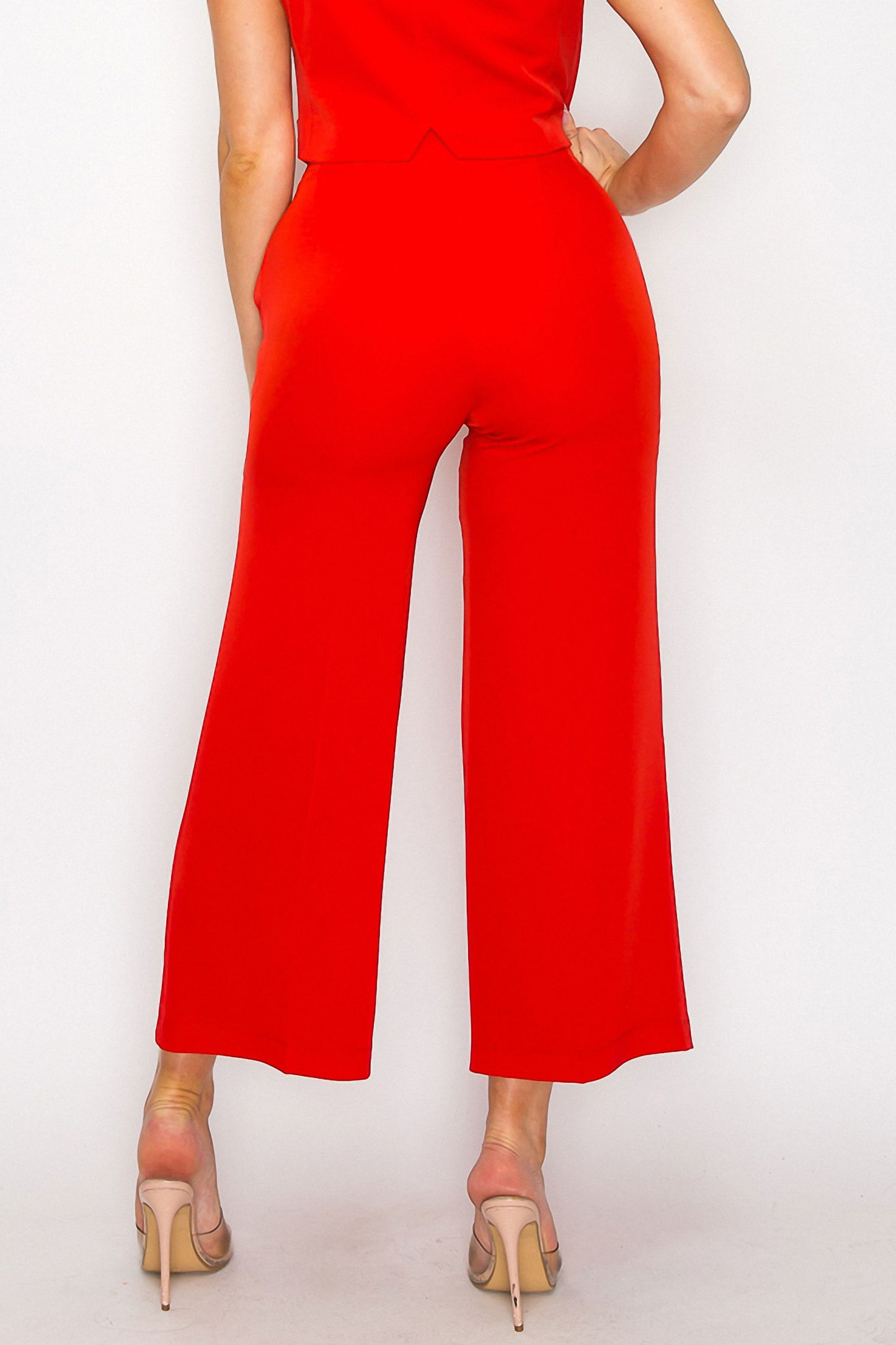 High-Waisted Wide Crop Pants