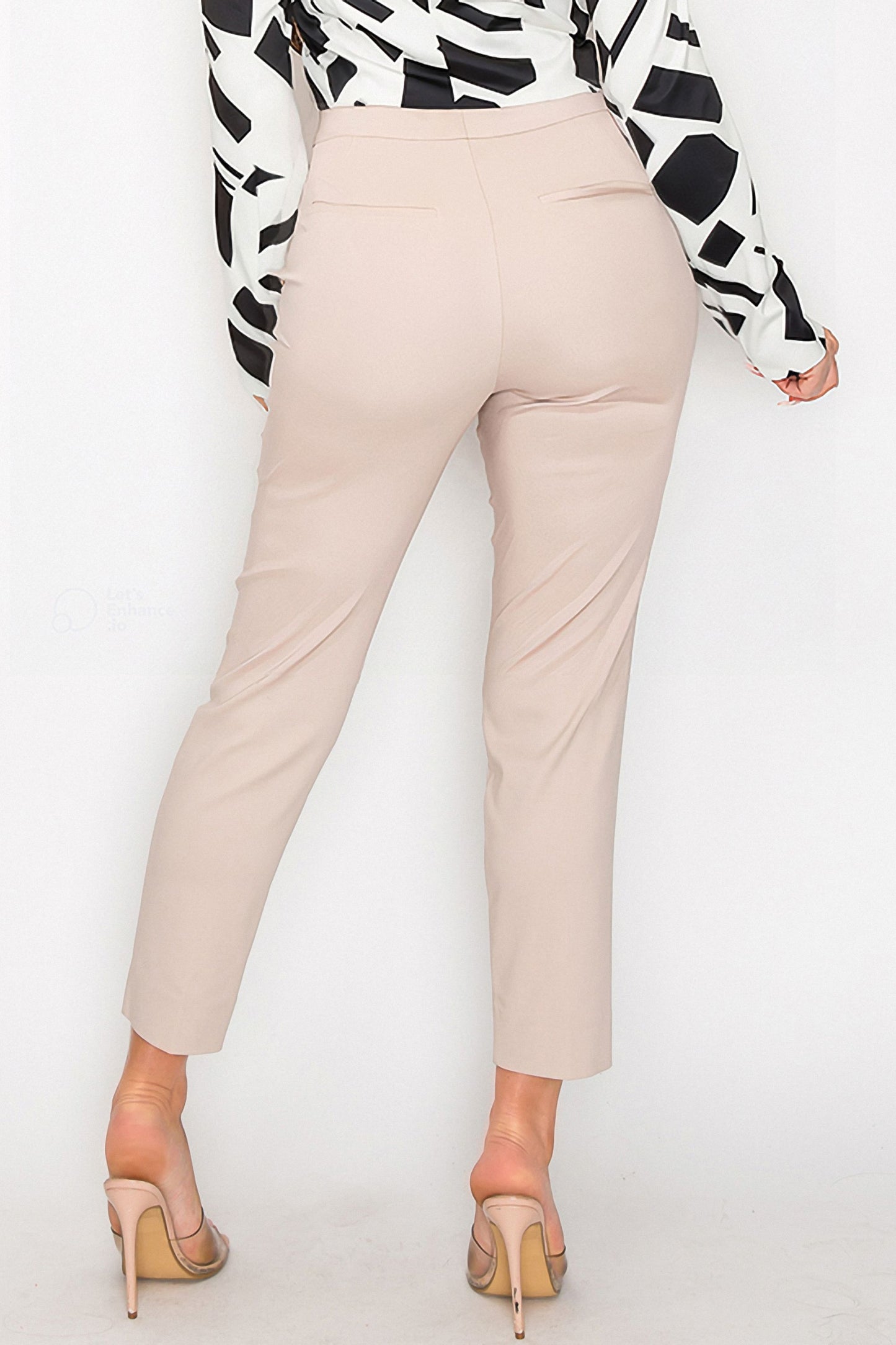 Pantalones lisos con cremallera