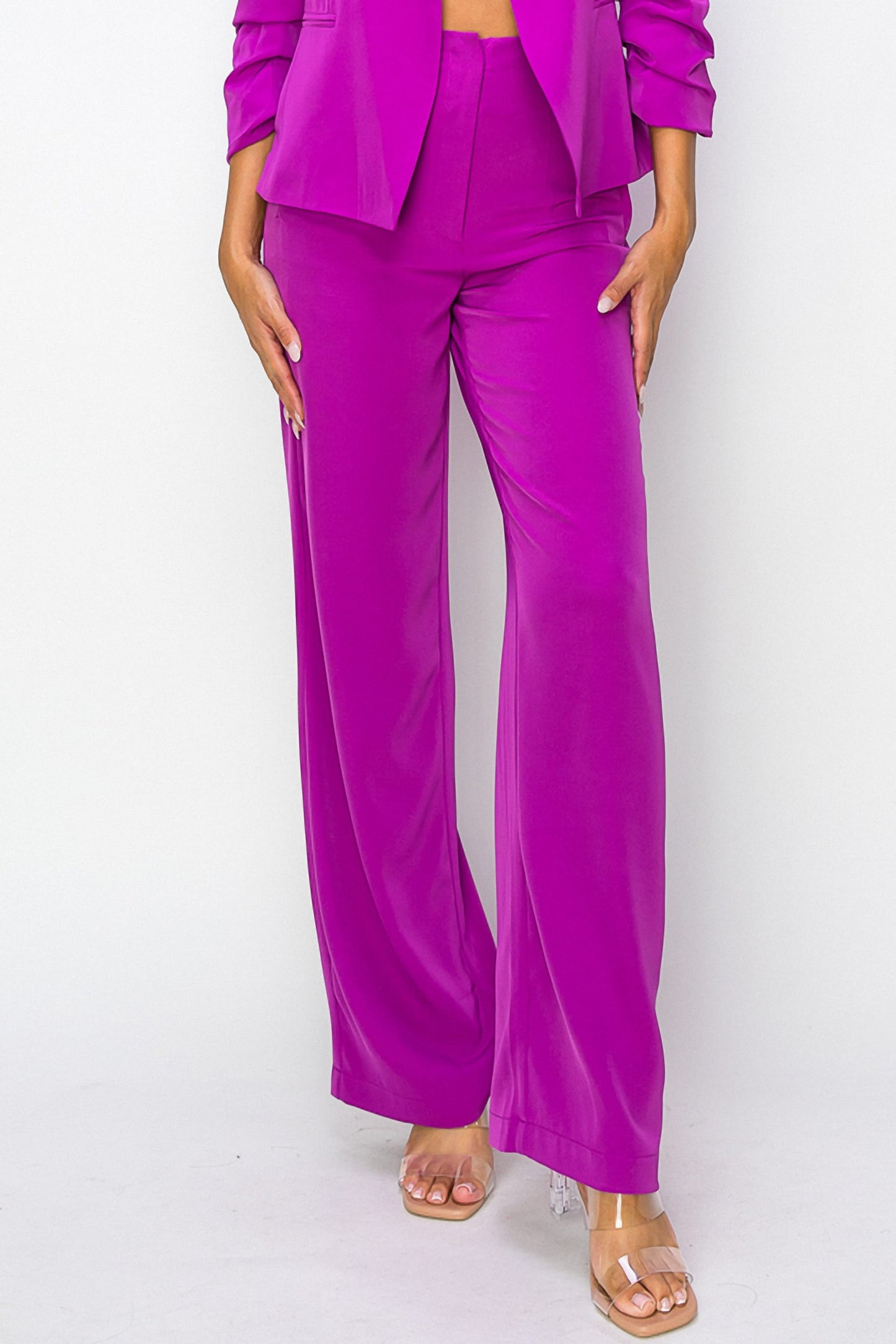 Poly-Spandex Zipper Pants