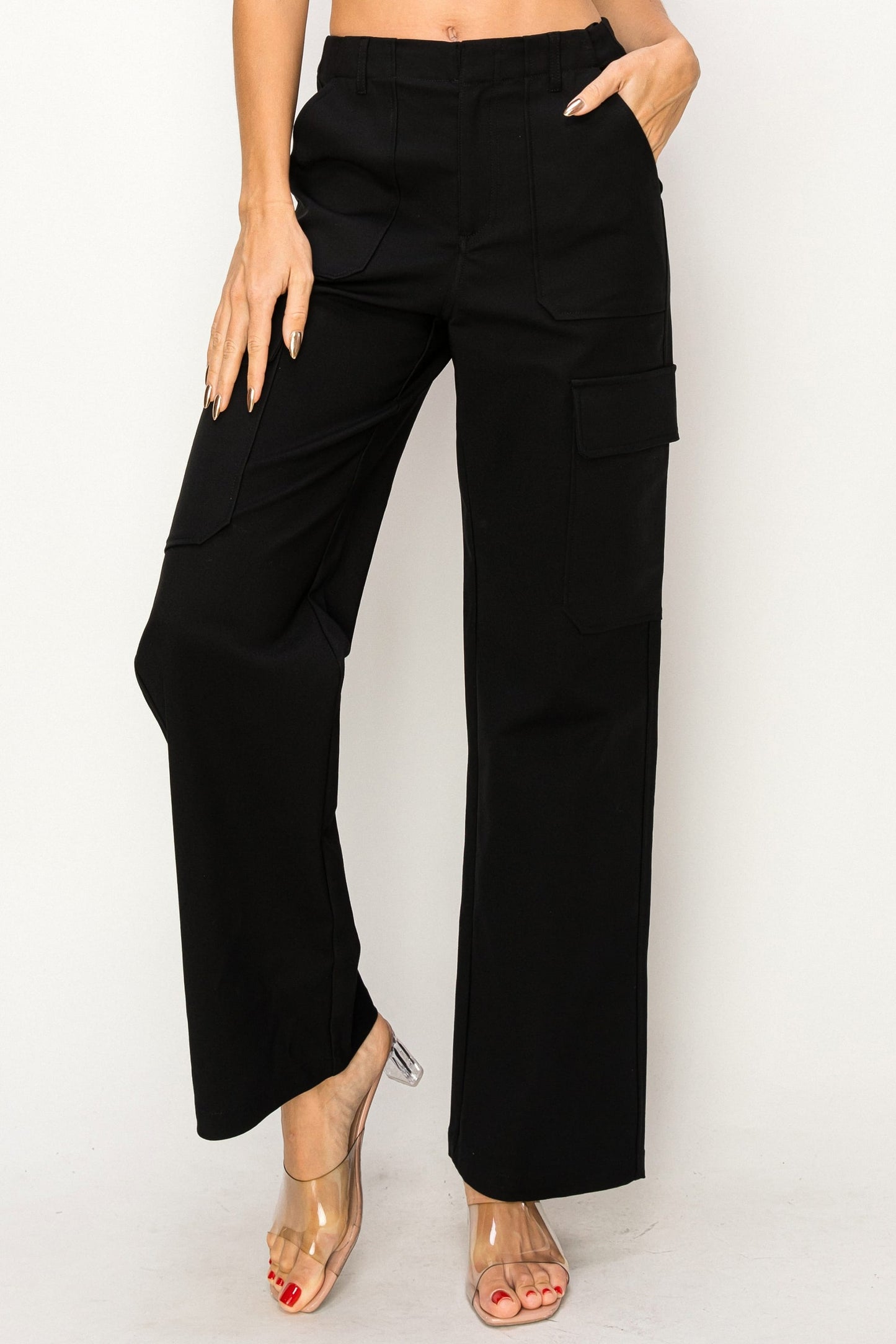 High Rise Comfort Cargo Trousers