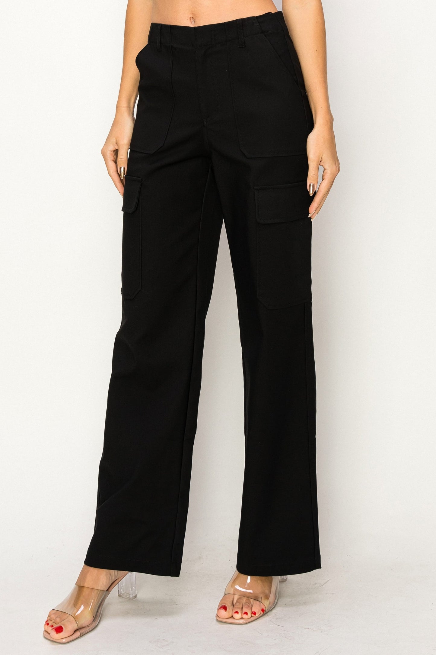 High Rise Comfort Cargo Trousers