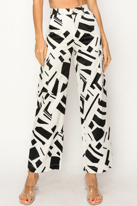 Printed Wide Leg Trouser