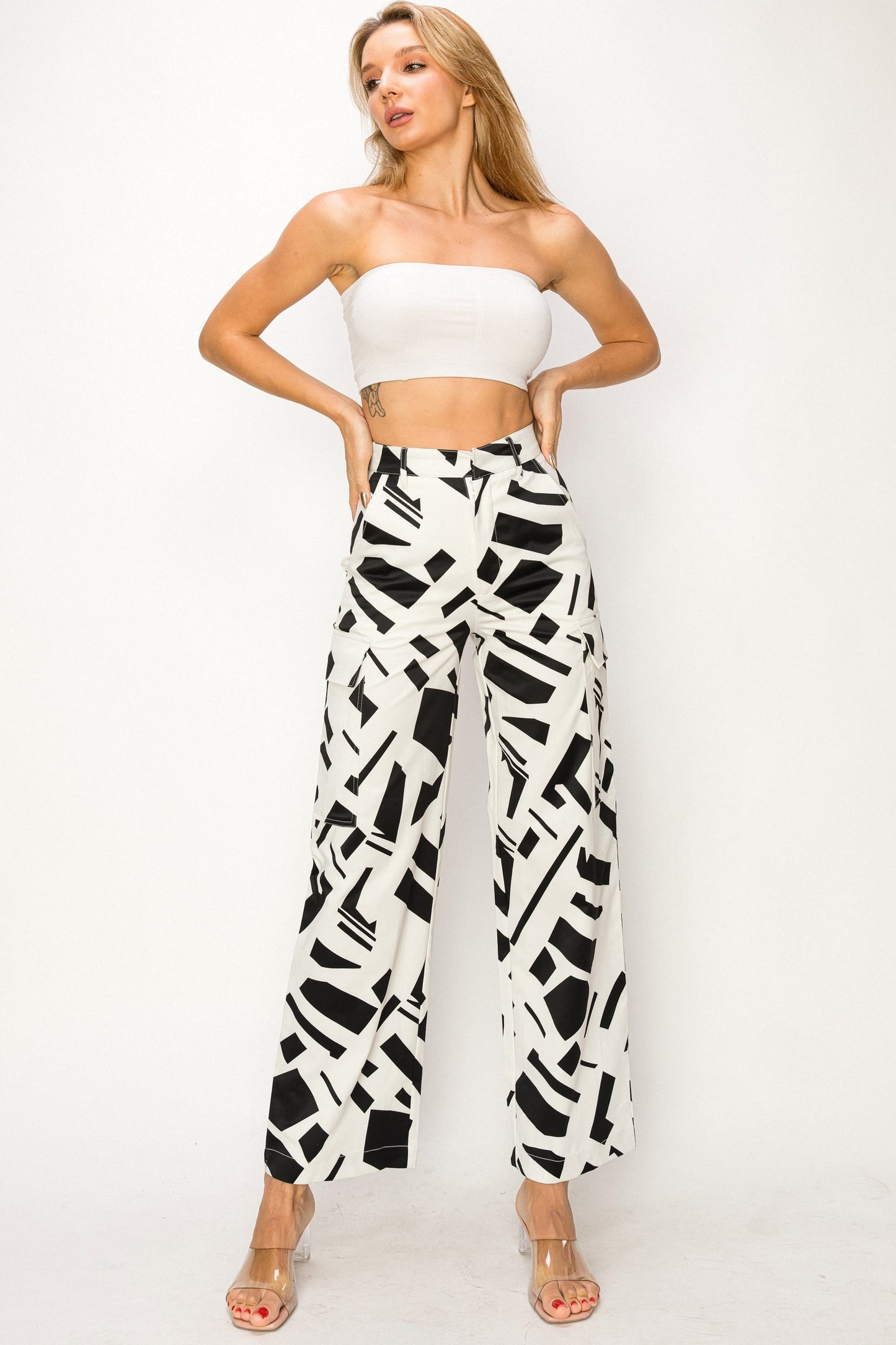 Printed Wide Leg Trouser