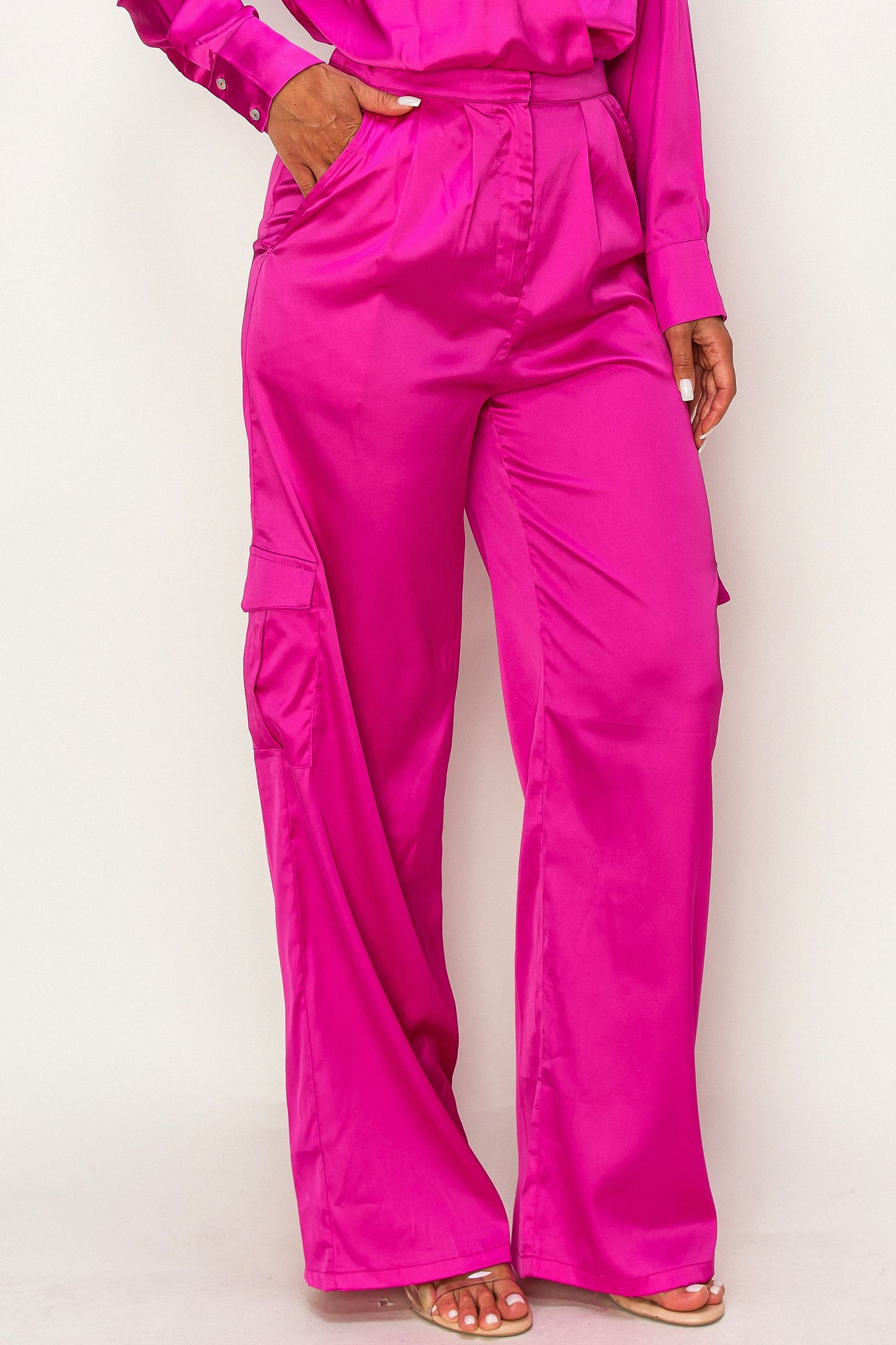 Luxure Silk Flap Pocket Pants