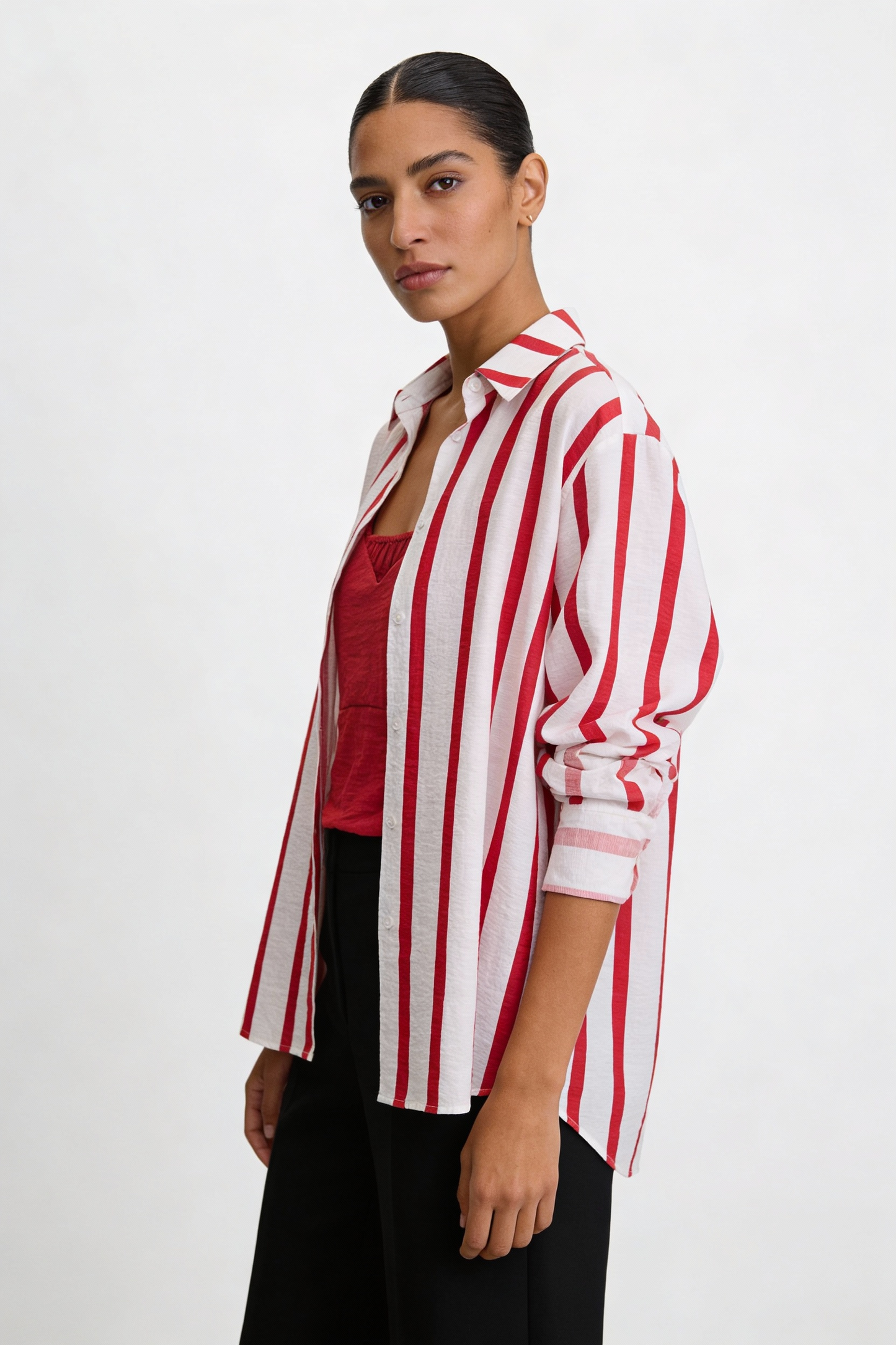 Bold Vertical Stripe Relaxed Shirt