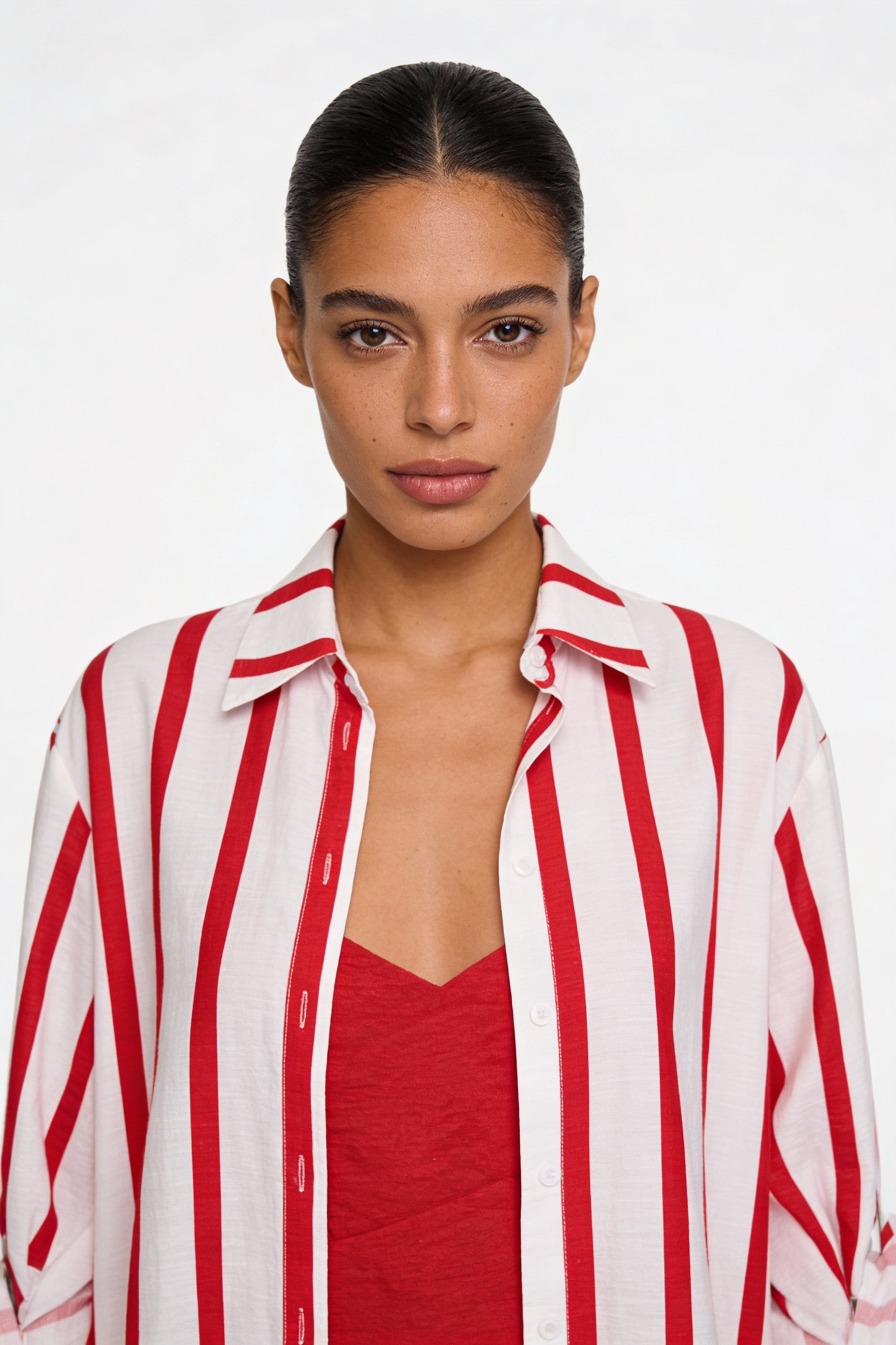 Bold Vertical Stripe Relaxed Shirt