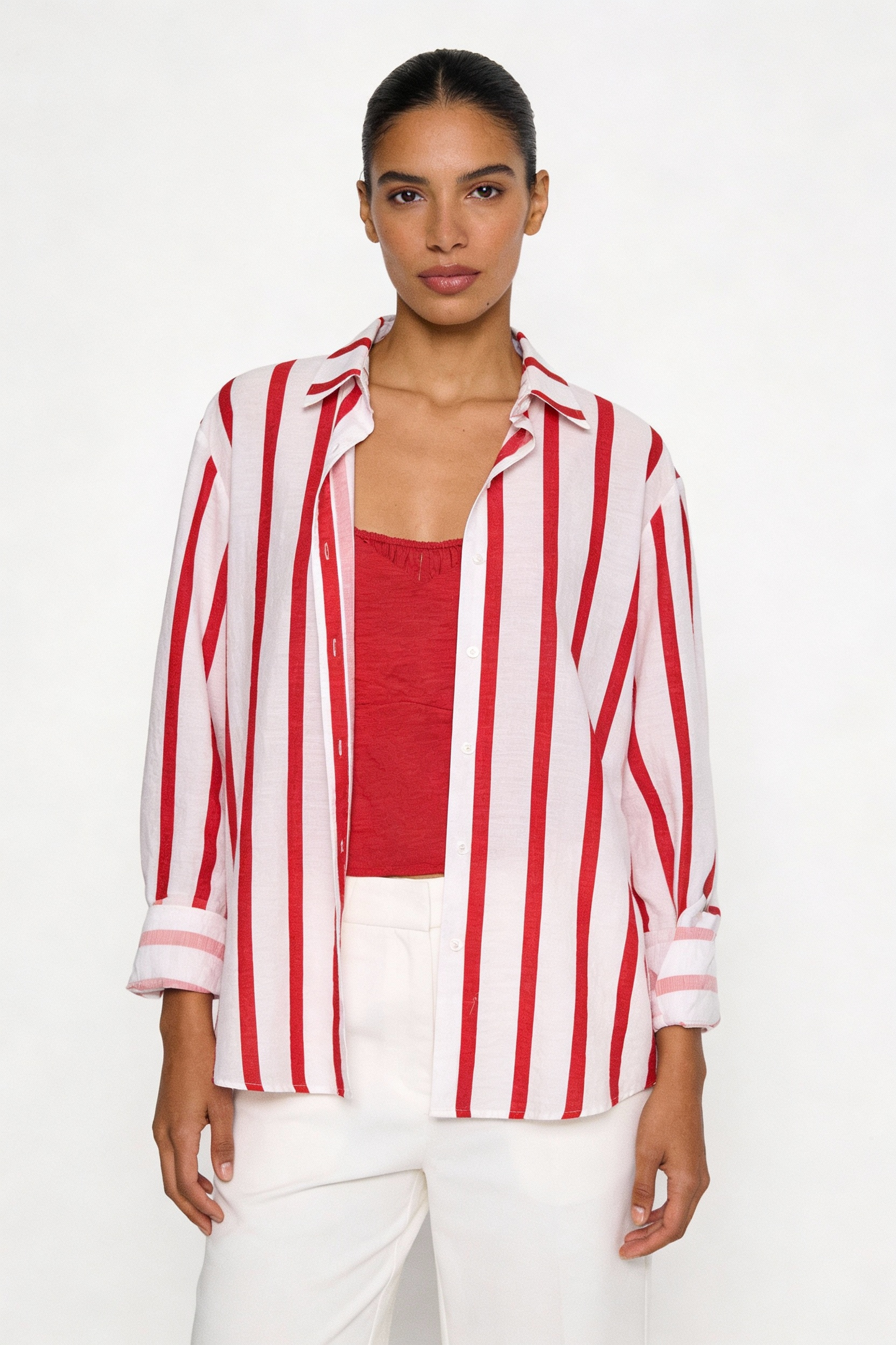 Bold Vertical Stripe Relaxed Shirt