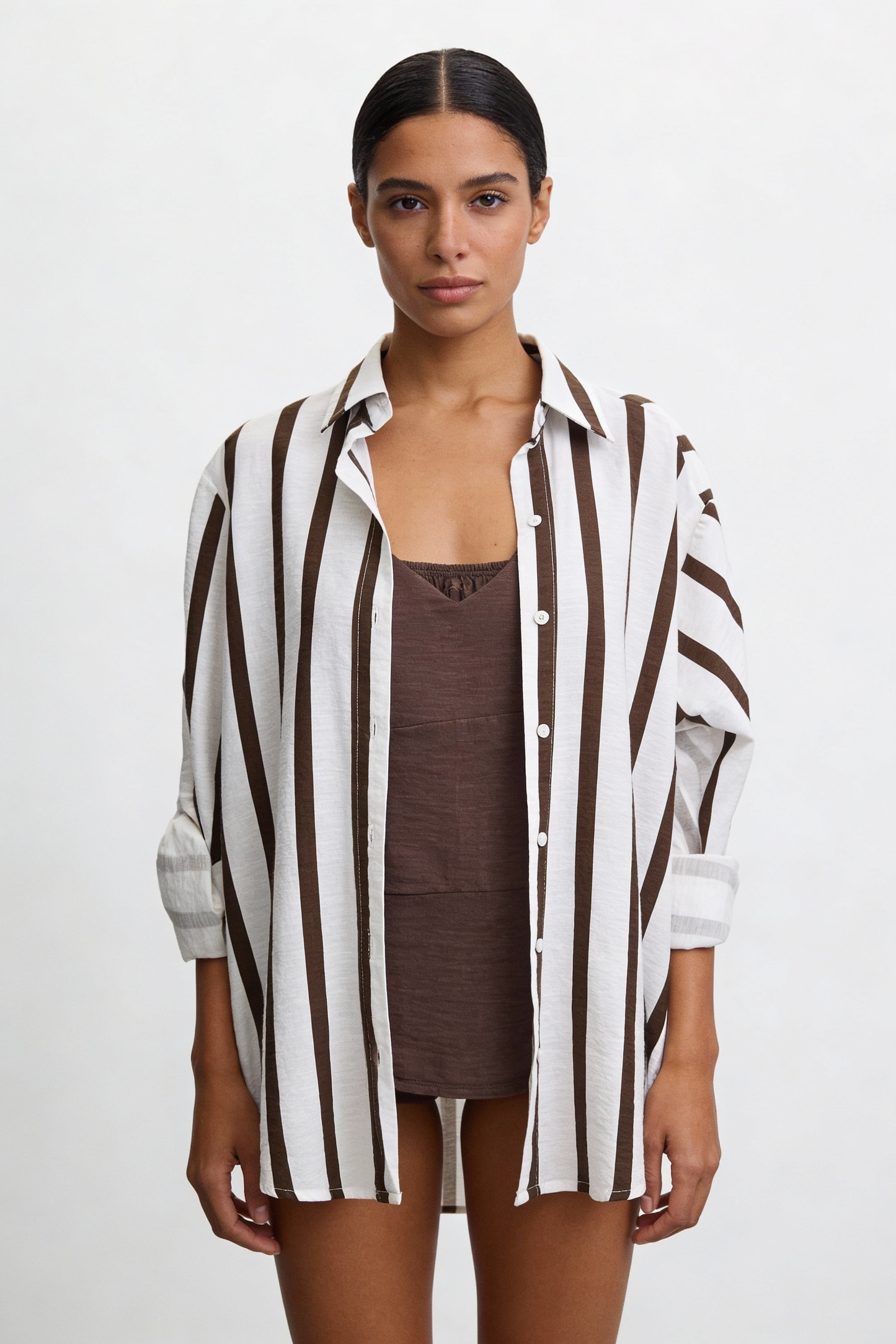 Bold Vertical Stripe Relaxed Shirt