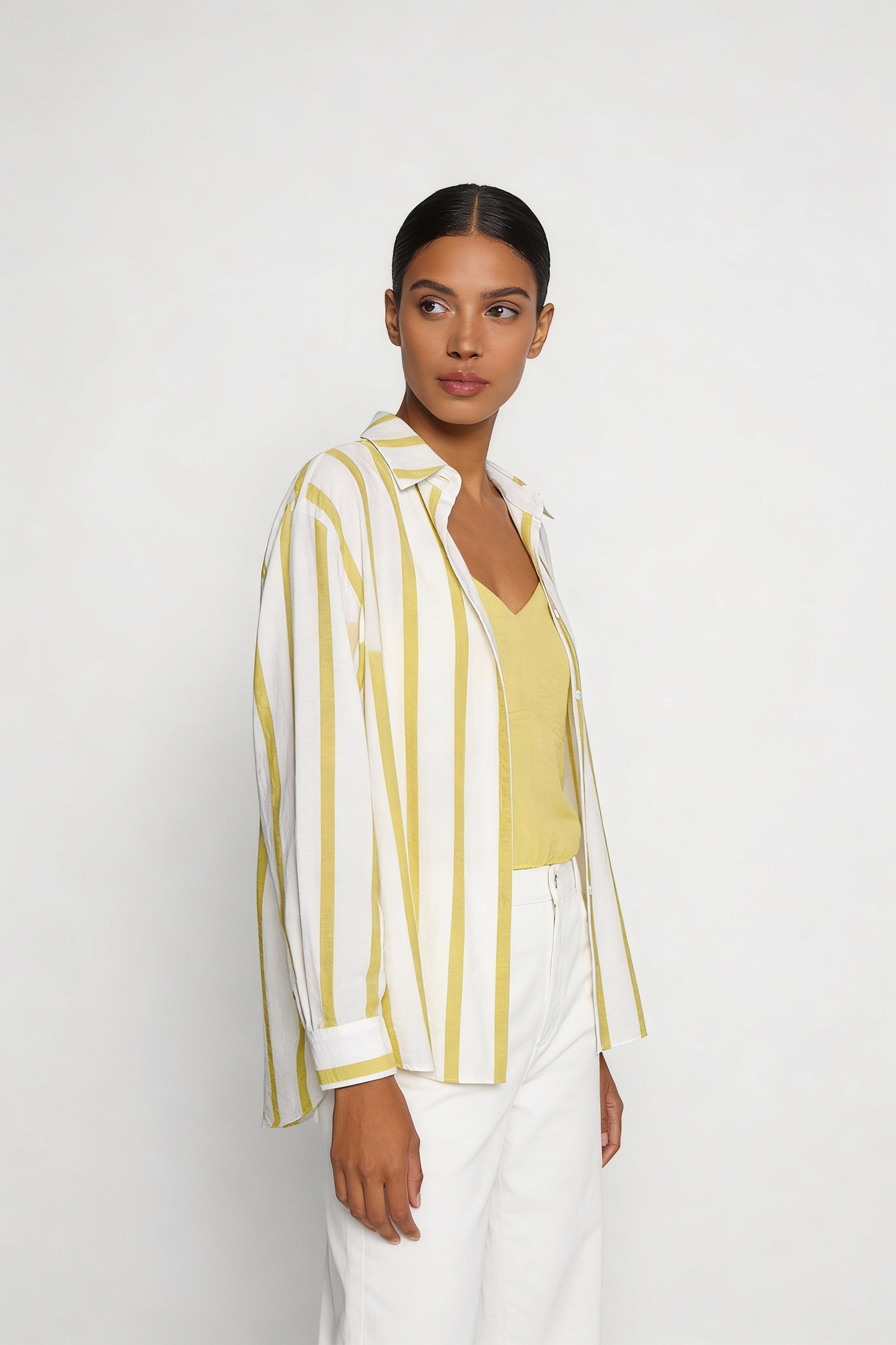 Bold Vertical Stripe Relaxed Shirt