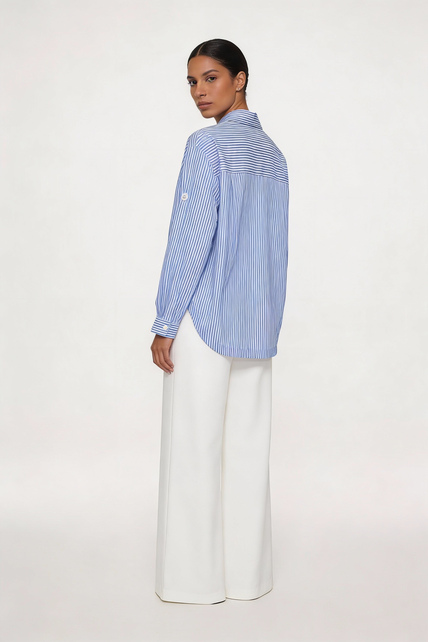 Starfish Appliqué Striped Shirt