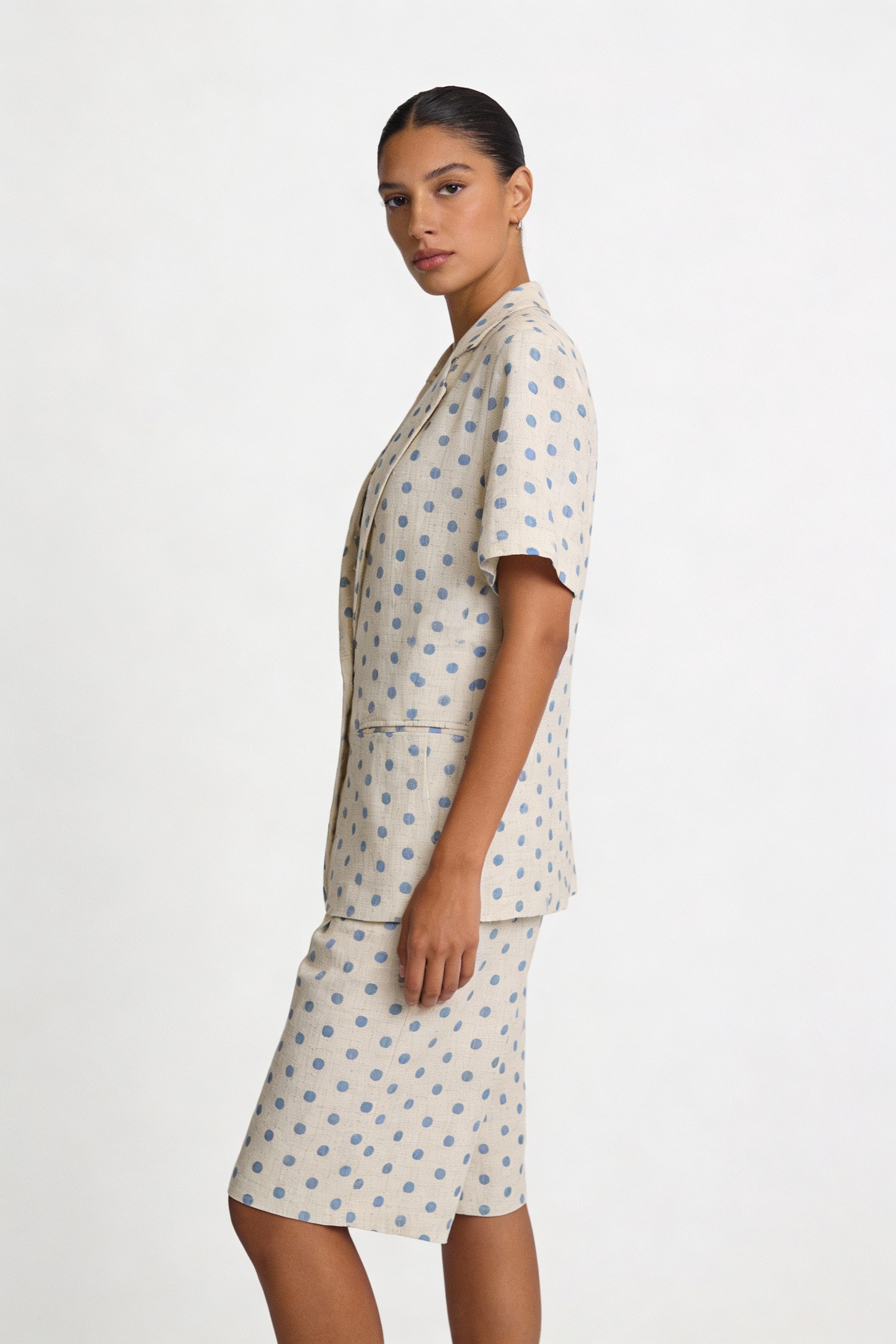 Polka Dot Short Sleeve Blazer & Bermuda Set